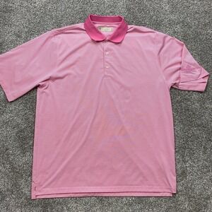 donald ross shirt men's‎ polo 2xl stripe Proformance stretch golf pink preppy